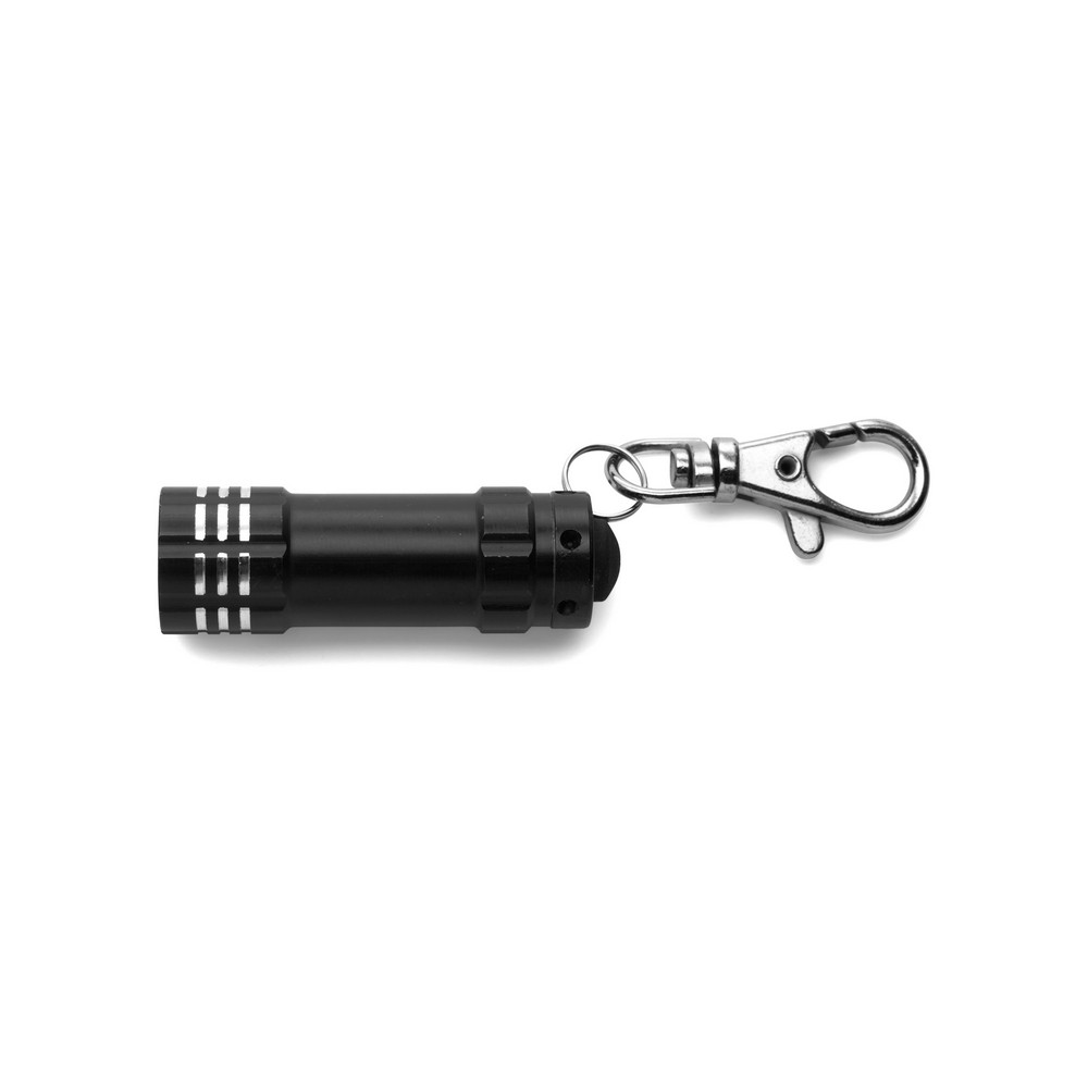 Schlüsselanhänger, Karabinerhaken, Taschenlampe 3 LED in Schwarz
