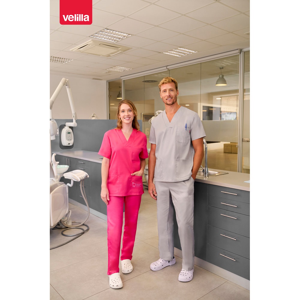 Tunika aus Twill (190g/m²) mit kurzen Ärmeln, aus Polyester (65%) und Baumwolle (35%) | VL Illapa – Rosa, Ansicht 3