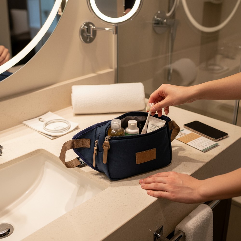 B'RIGHT Gürteltasche aus RPET | Roudeline in Dunkelblau, Ansicht 6