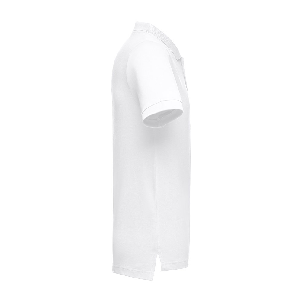 Kurzärmeliges Poloshirt aus Baumwolle für Herren. Weiße Farbe | THC Adam Wh – Weiß, Ansicht 4