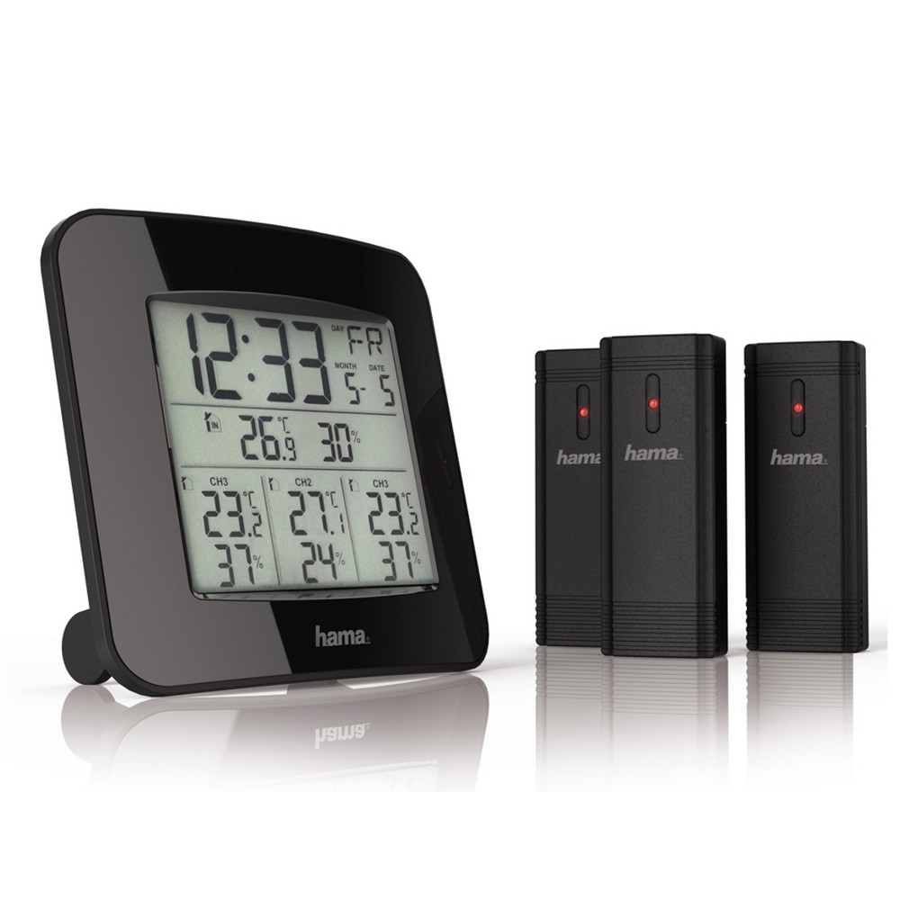 Wetterstation, 3 Sensoren Hama Trio in Schwarz, Ansicht 3