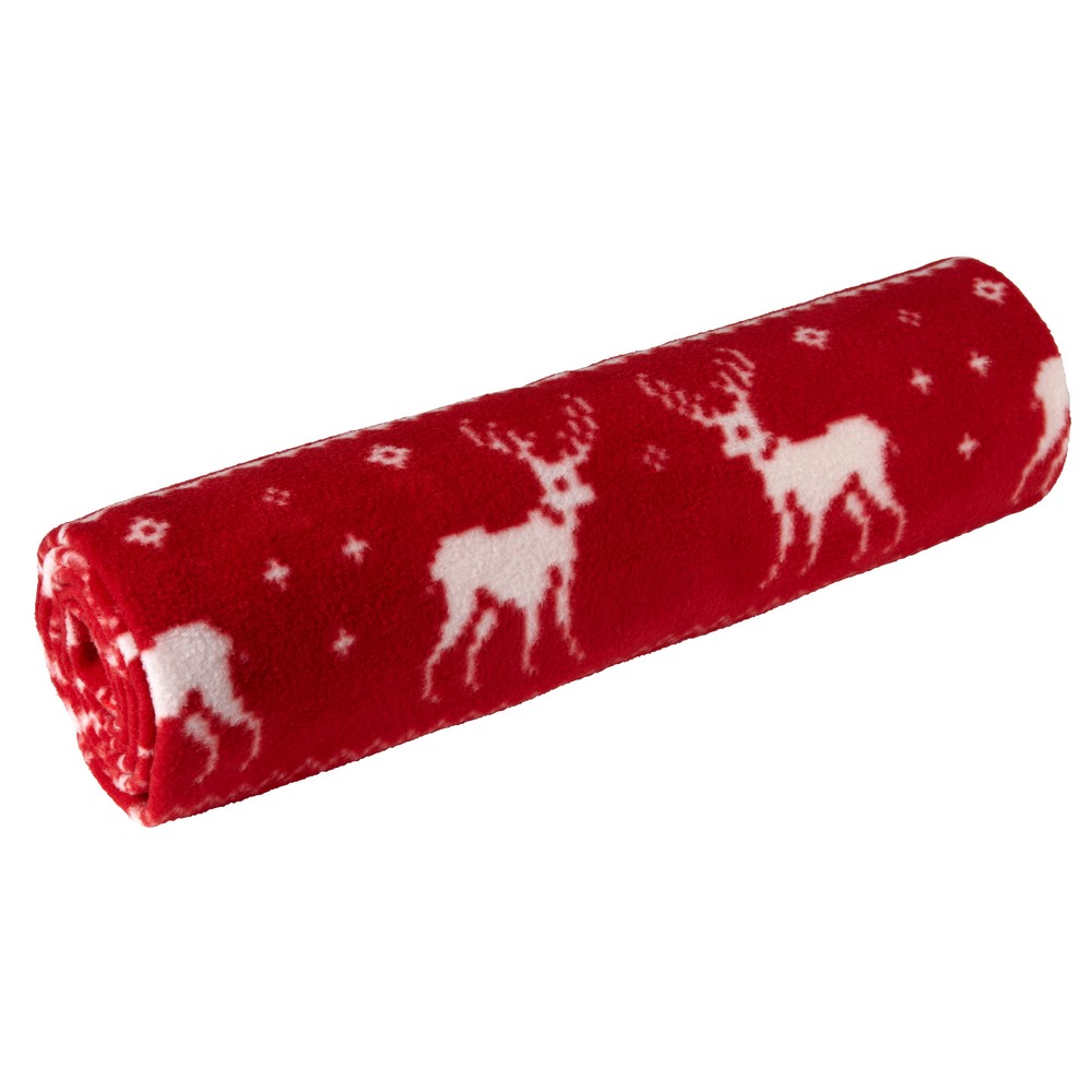 Fleece-Decke in Rot