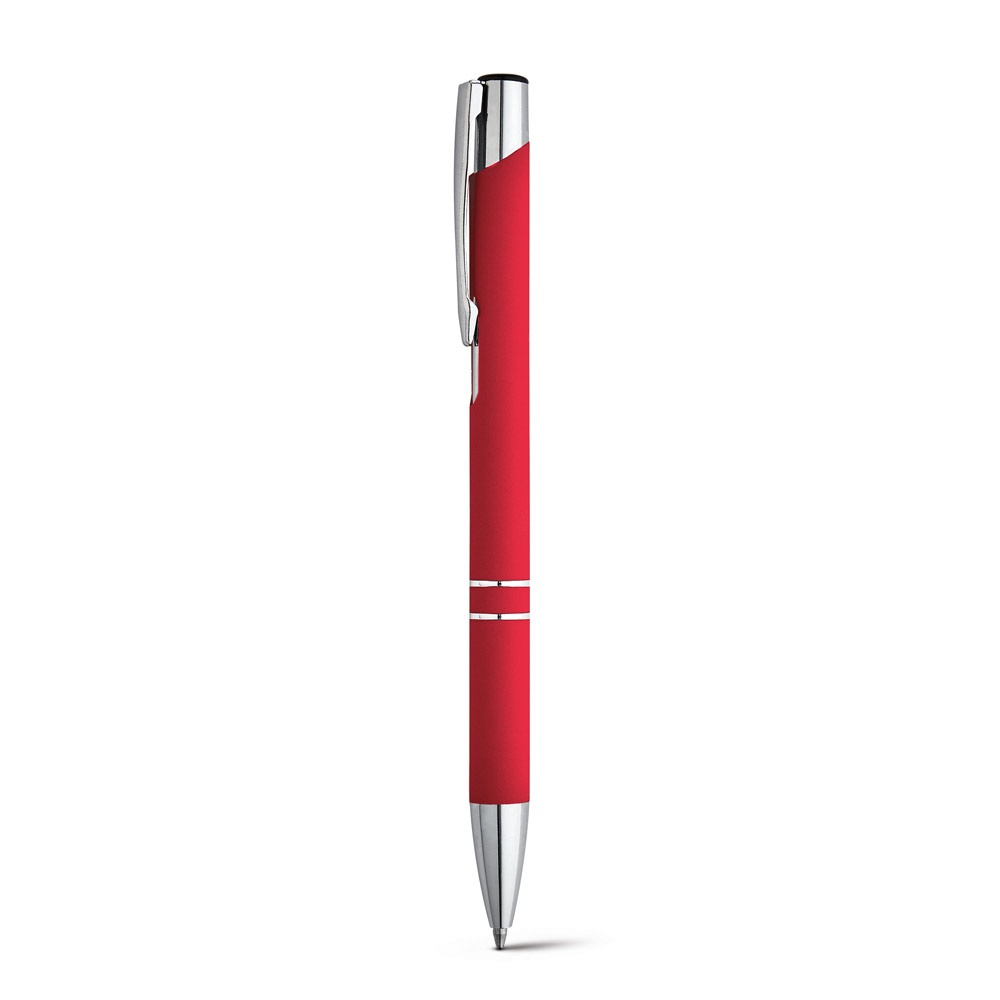 Kugelschreiber aus Aluminium mit Gummifinish | Beta Soft – Rot