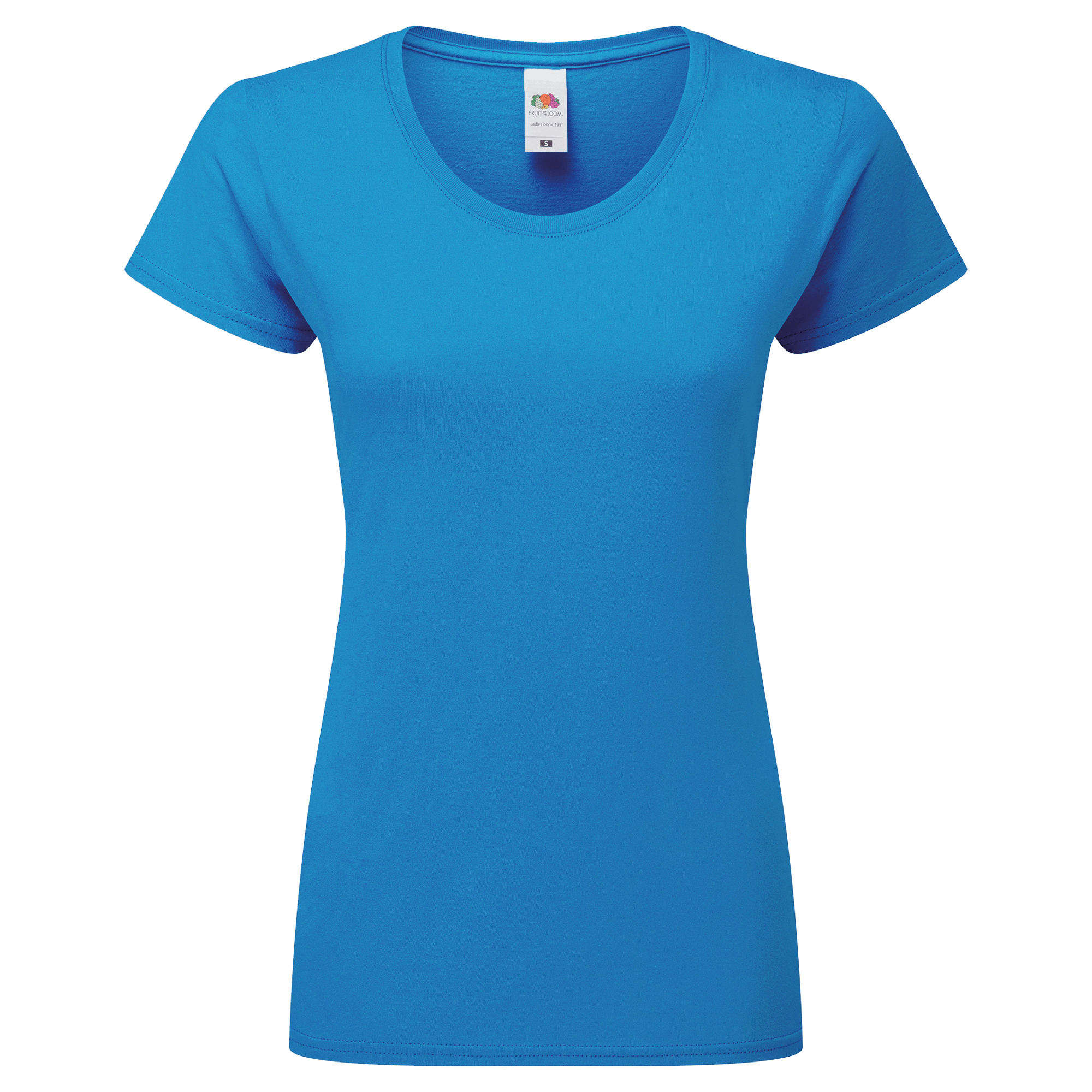 Fruit of the Loom Damen Iconic 195 T-Shirt in Azurblau