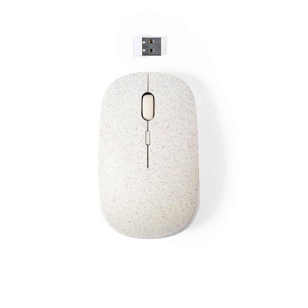 Wireless Computermaus aus Weizenstroh in Neutral, Ansicht 3