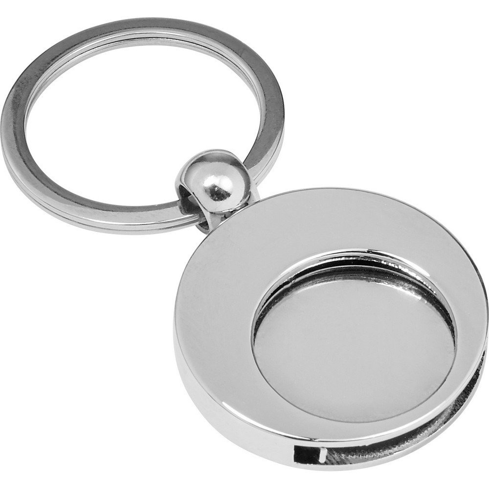 Schlüsselanhänger, Einkaufswagenchip in Silber, Ansicht 4
