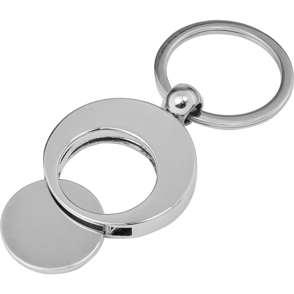 Schlüsselanhänger, Einkaufswagenchip in Silber, Ansicht 6