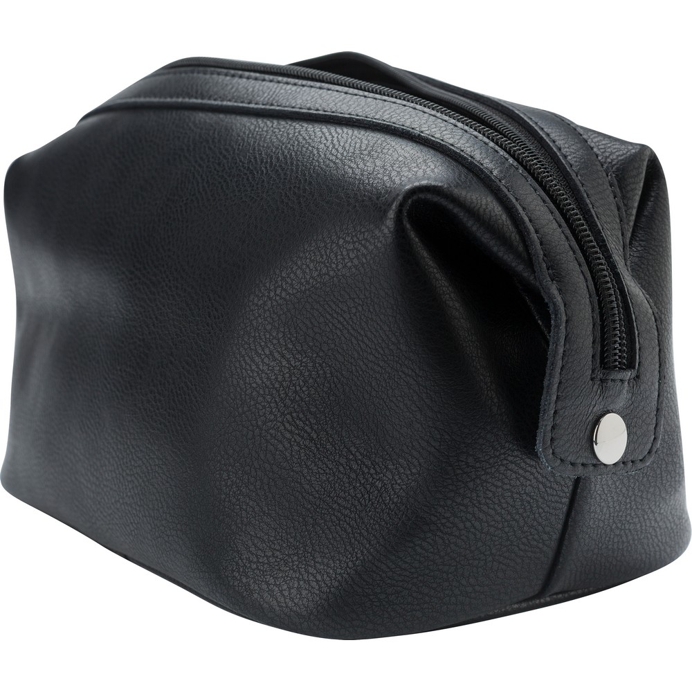 Kosmetiktasche aus Leder in Schwarz, Ansicht 2