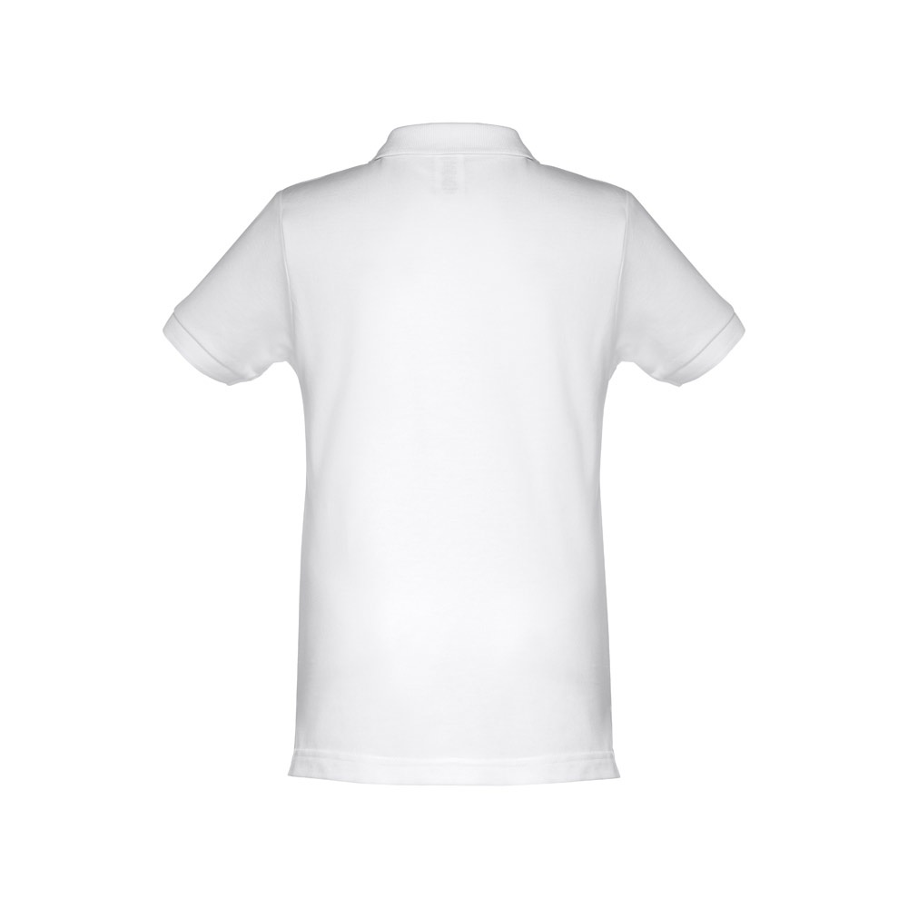 Kurzärmeliges Poloshirt für Kinder (unisex). Farbe Weiß | THC Adam Kids Wh – Weiß, Ansicht 3