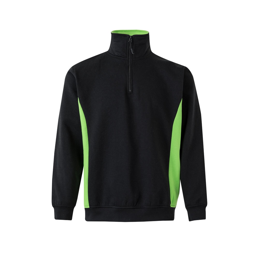 Zweifarbiges Frottee-Sweatshirt (260 g/m²), aus Polyester (65 %) und Baumwolle (35 %) | VL Svarog – Schwarz/Grün