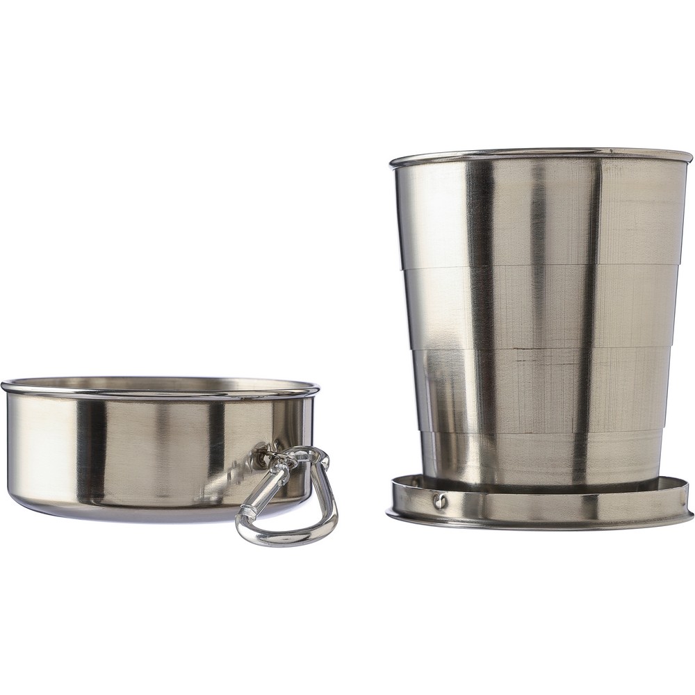 Faltbarer Reisebecher 220 ml in Silber, Ansicht 3