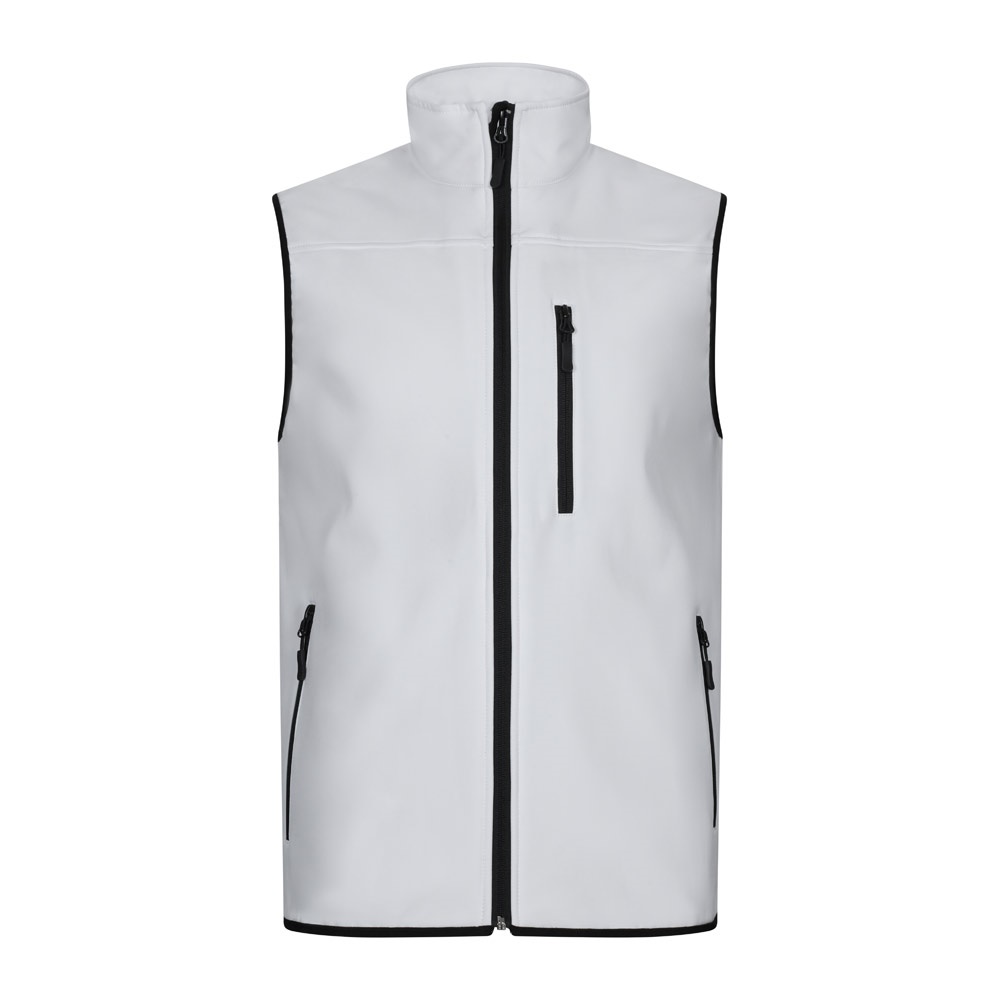 Softshell-Weste (280 g/m²), mit Polarfutter, aus Polyester (94 %) und Elastan (6 %) | VL Varuna – Weiß
