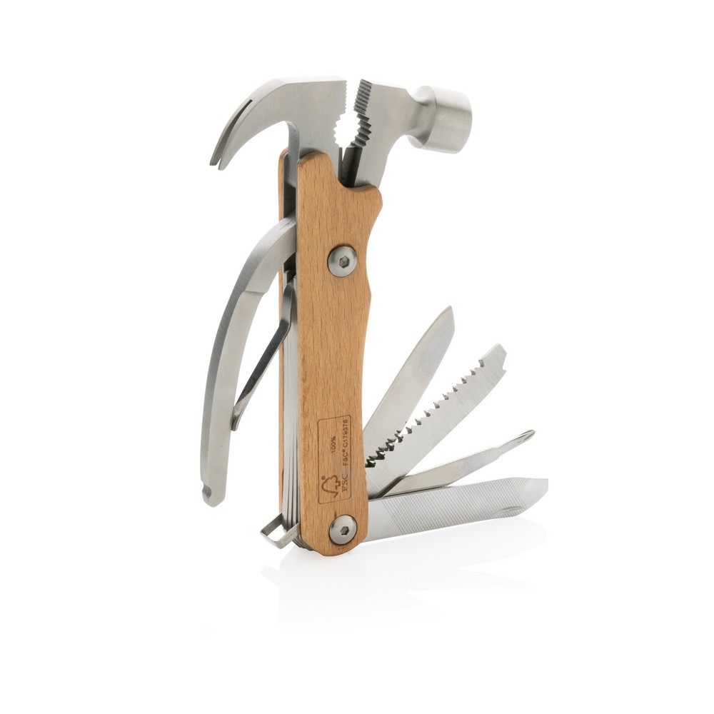 Hammer-Multitool aus FSC®-Buchenholz in Braun