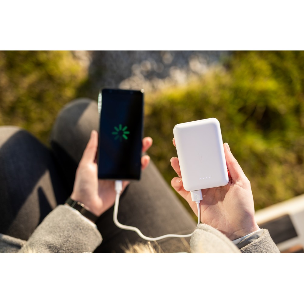 Powerbank 10000 mAh | Hart in Weiß, Ansicht 4