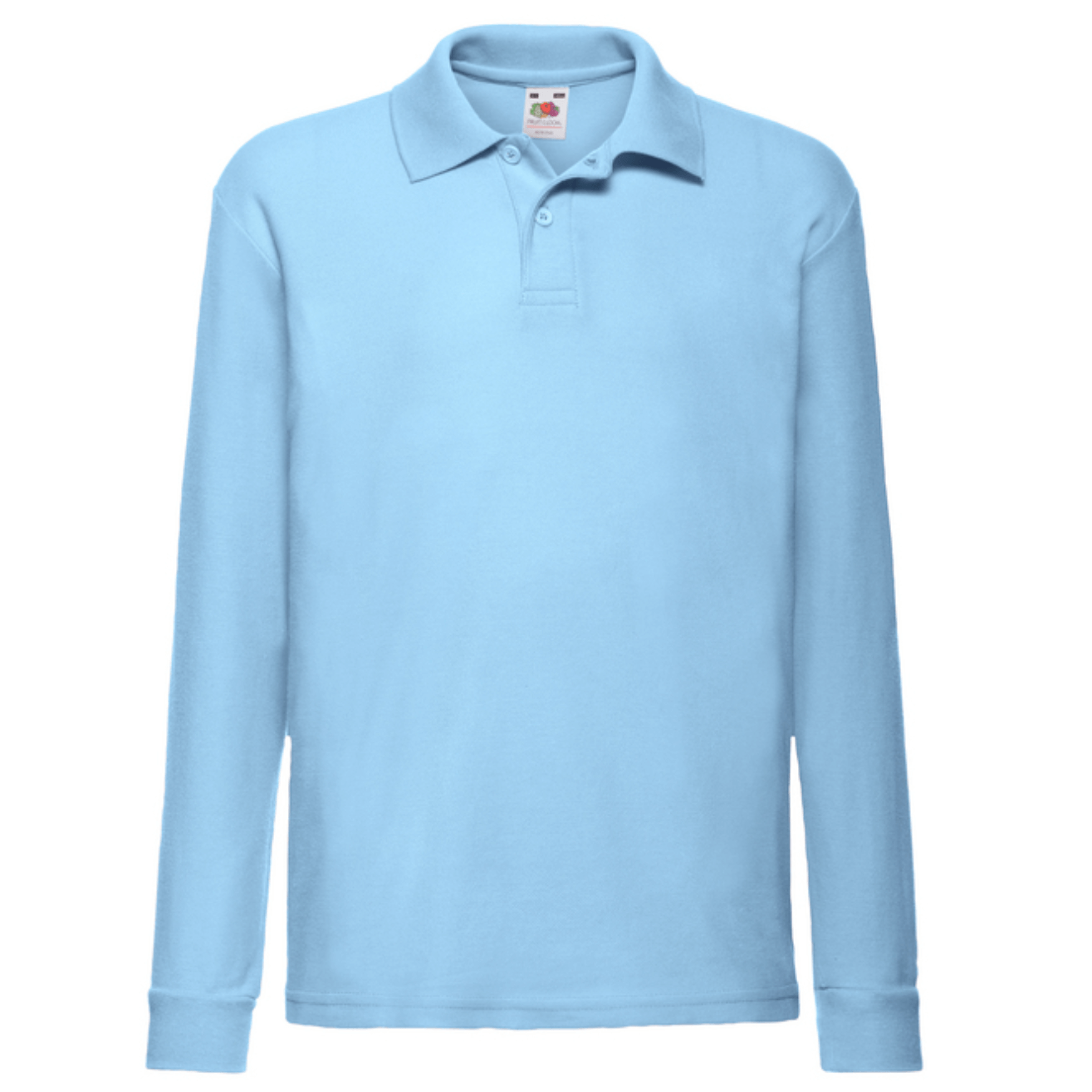 Fruit of the Loom Kinder Long Sleeve Polo in Pastellblau