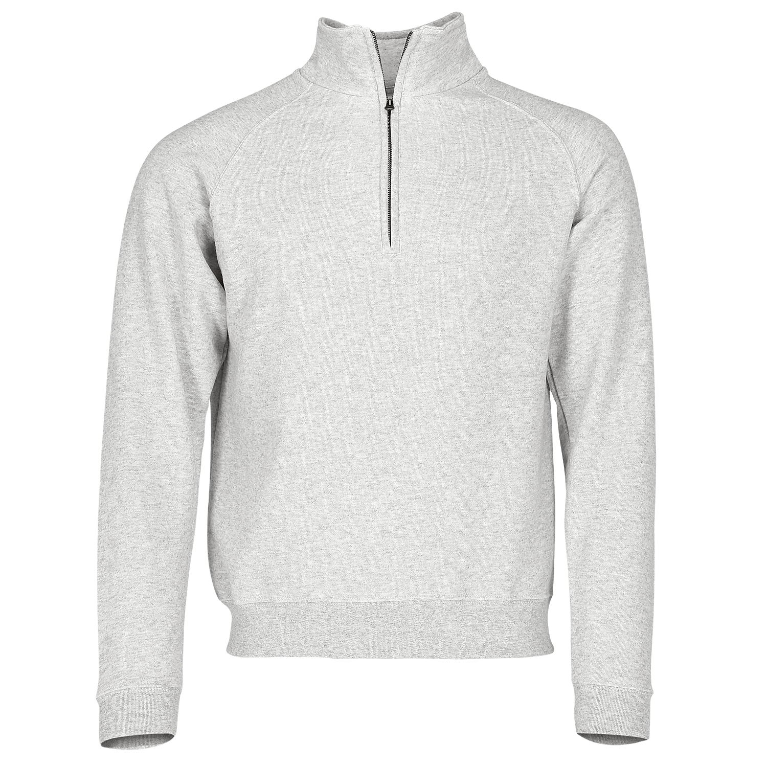 Fruit of the Loom Classic Zip Neck Sweat in Graumeliert