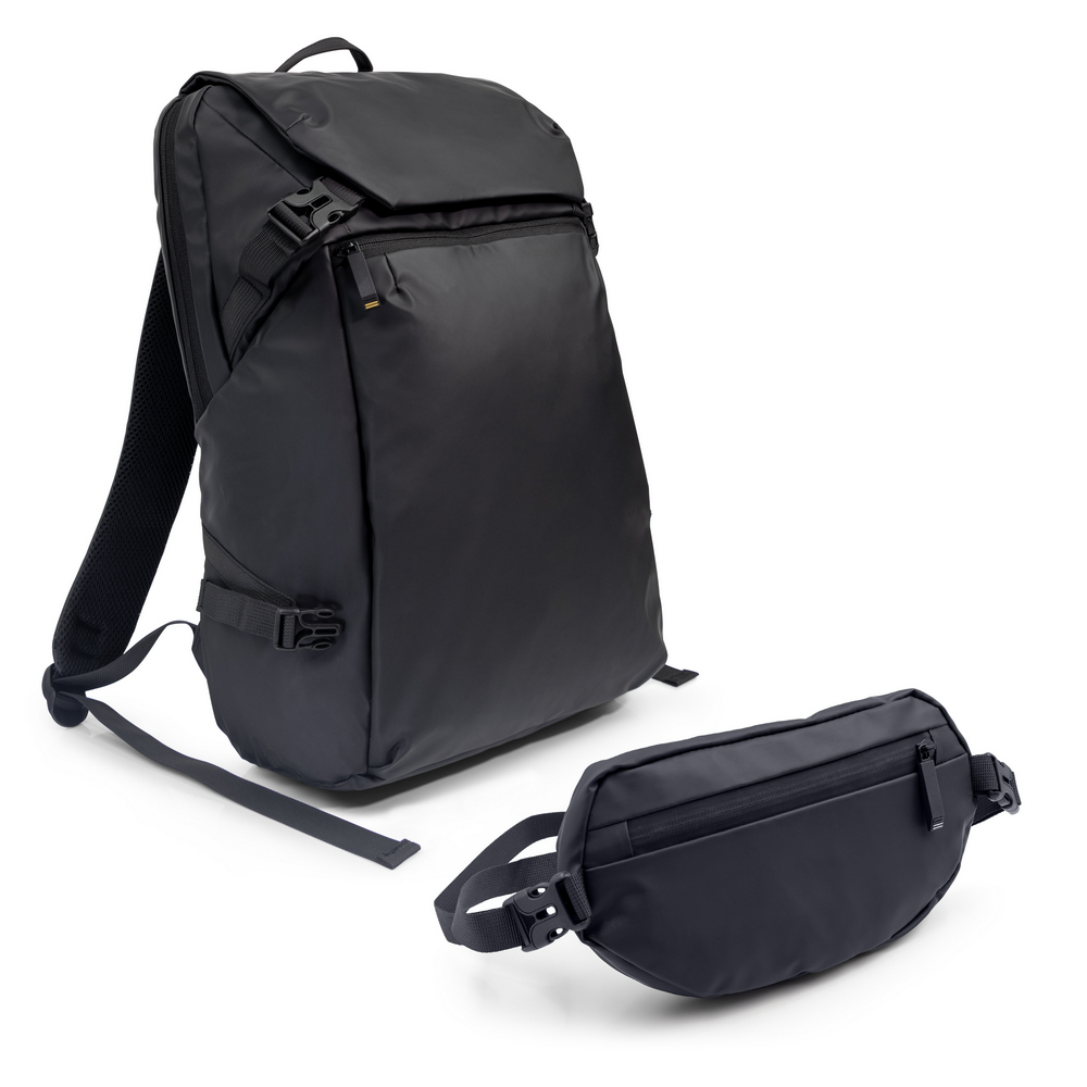 Laptop-Rucksack 15,6" Air Gifts 2 in 1, Gürteltasche | Chaundrise in Schwarz