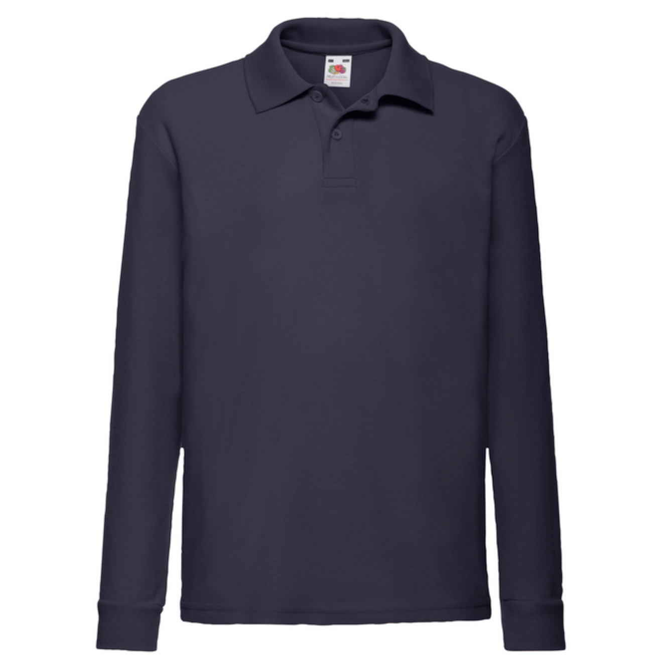 Fruit of the Loom Kinder Long Sleeve Polo in Deep Navy