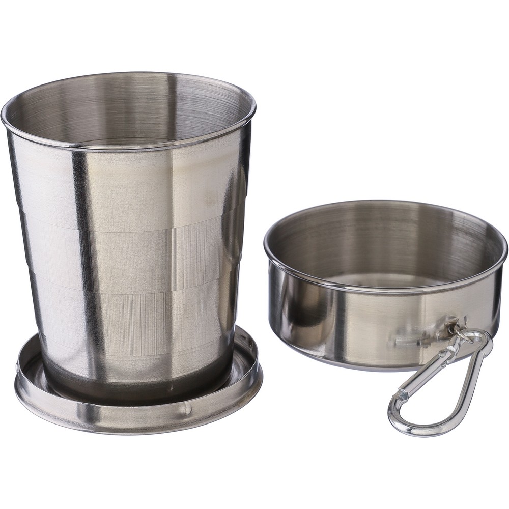 Faltbarer Reisebecher 220 ml in Silber