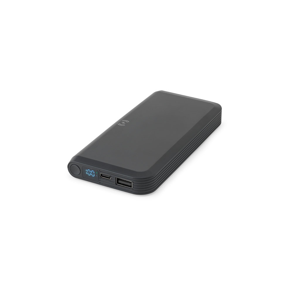 10'000 mAh Powerbank aus recyceltem ABS (100% rABS) mit 15W superschnellem kabellosem Ladegerät | Becker 10 – Schwarz