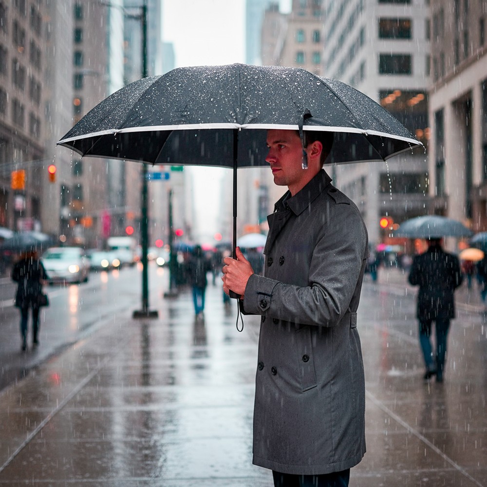 Automatischer Regenschirm Mauro Conti | Kim in Schwarz, Ansicht 14
