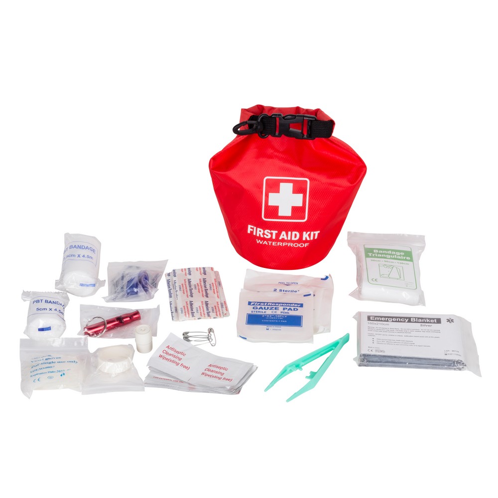 Air Gifts Erste-Hilfe-Set in wasserdichtem Koffer mit Karabiner, 48-tlg. | Ryan in Rot, Ansicht 5