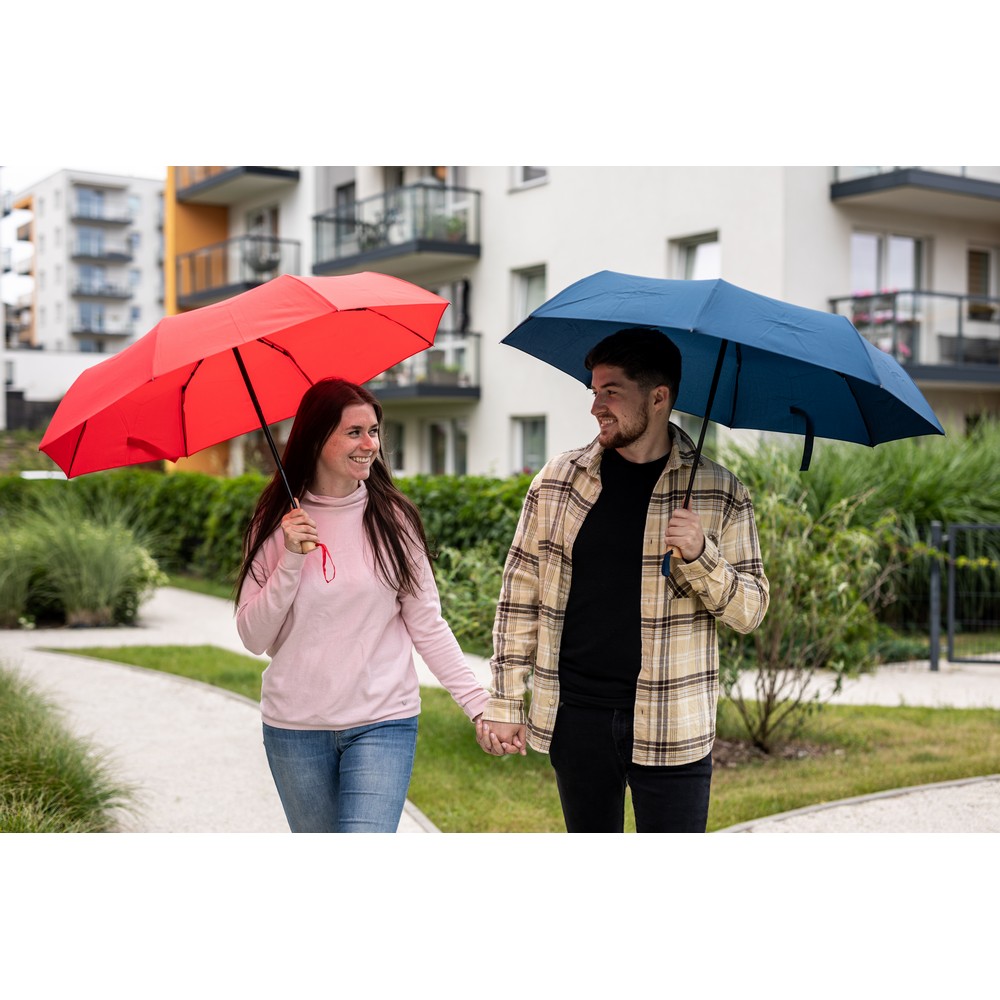 Automatischer Regenschirm aus RPET | Nell in Rot, Ansicht 2