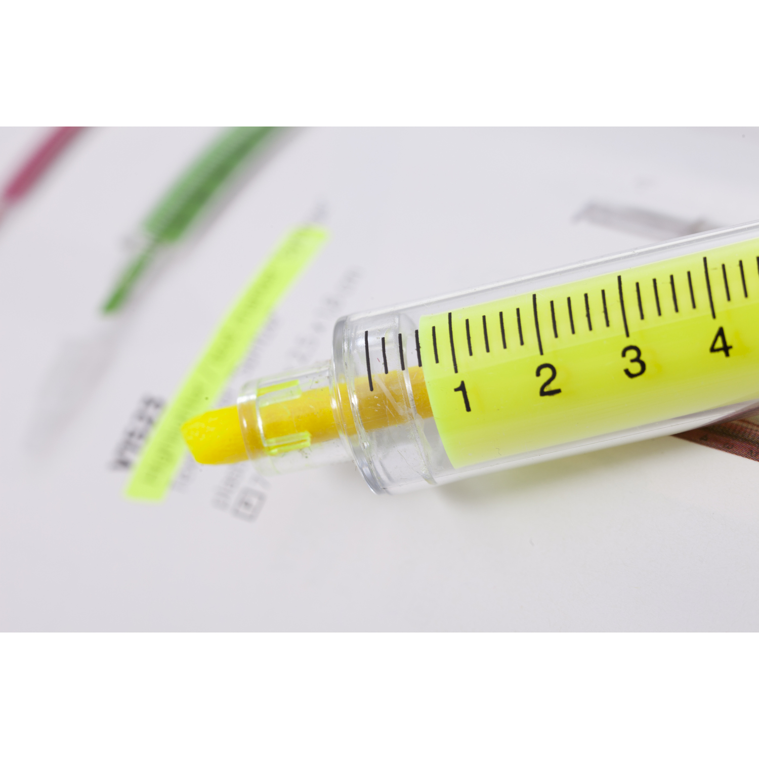 Textmarker "Spritze" in Gelb, Ansicht 2