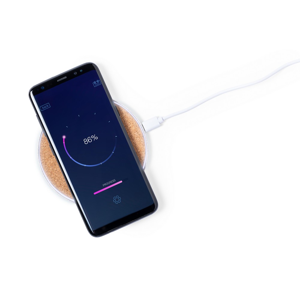 Wireless Ladegerät 10W aus Weizenstroh in Neutral, Ansicht 3