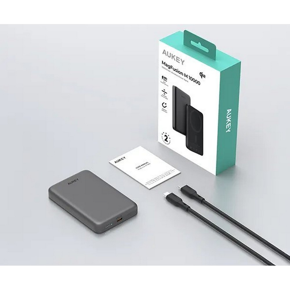 Magnetische kabellose Powerbank 10000 mAh, Aukey in Schwarz, Ansicht 9