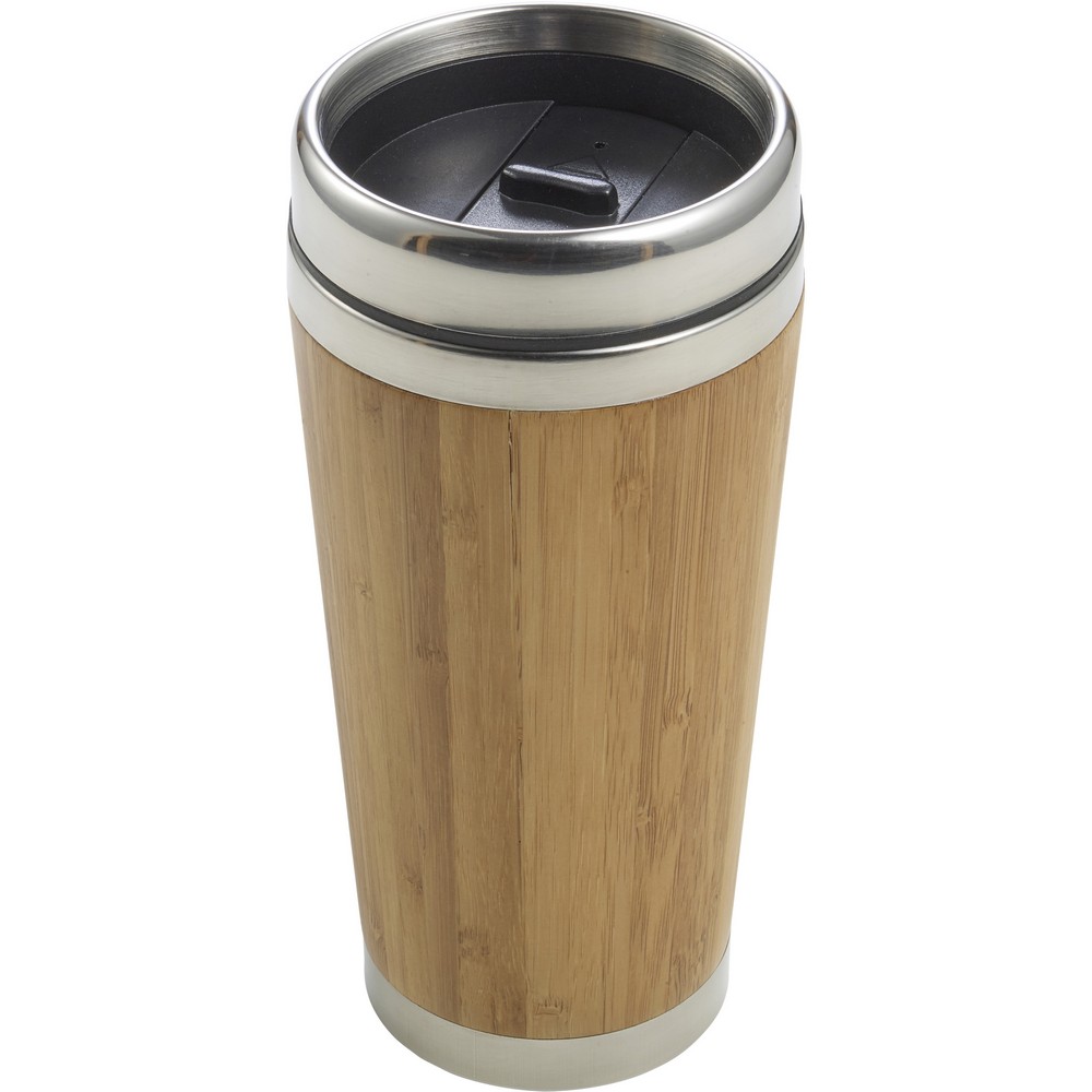 Reisebecher aus Bambus 400 ml in Hellbraun
