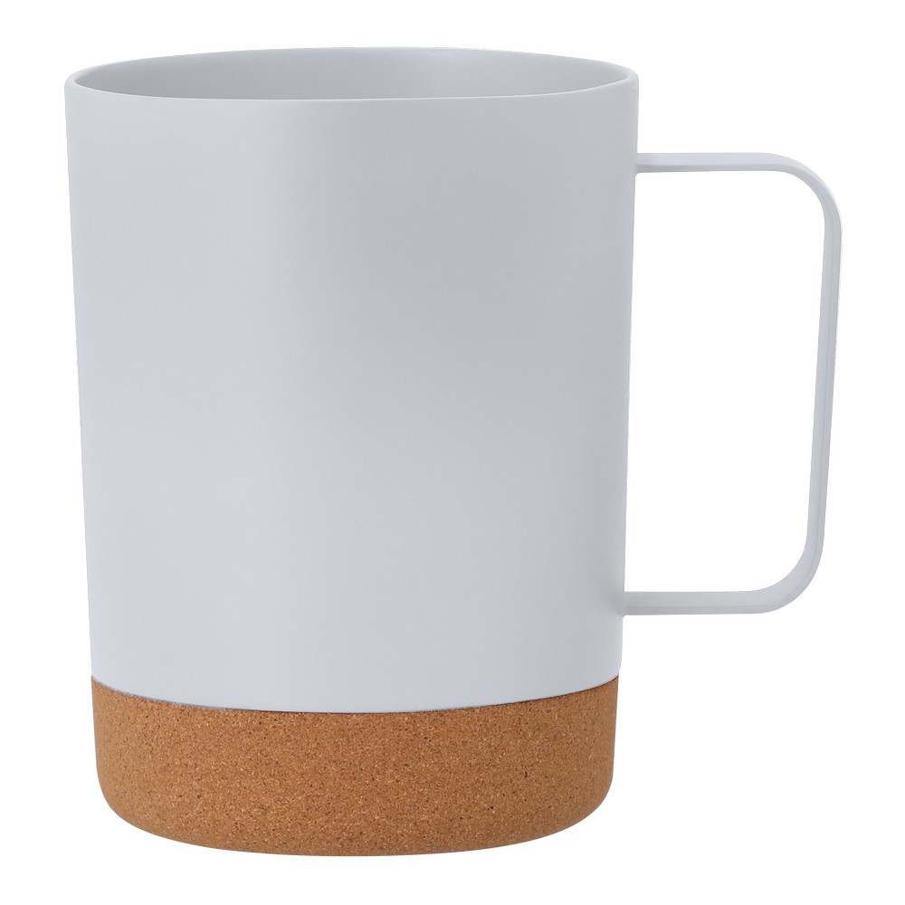 Becher 400 ml mit Korkdetail in Weiß