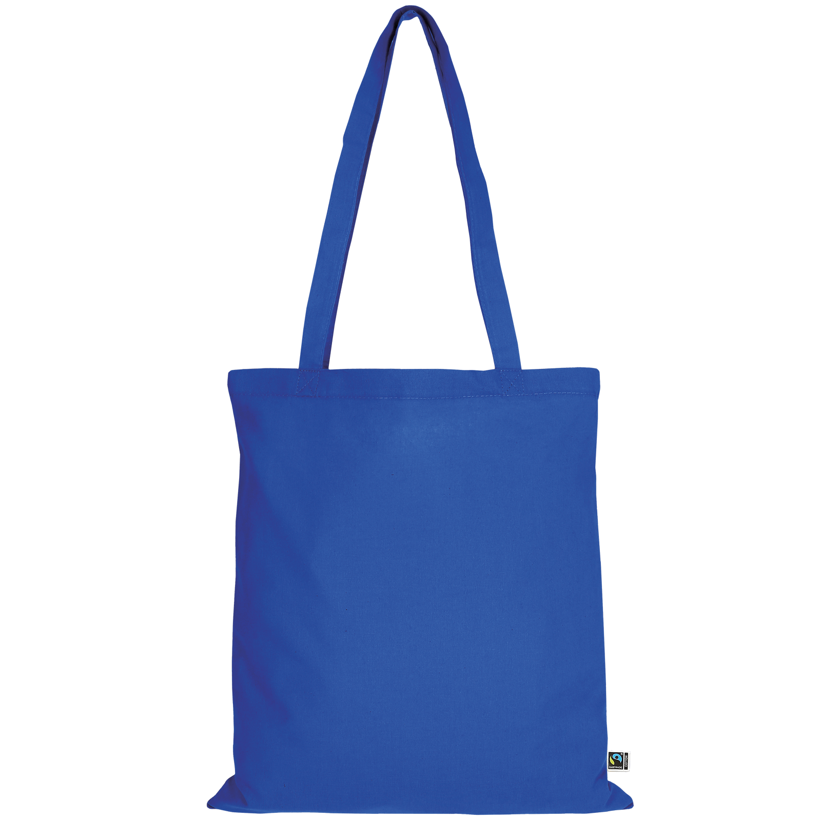 Tasche aus Fairtrade-zertifizierter Baumwolle mit zwei langen Henkeln in Royalblau