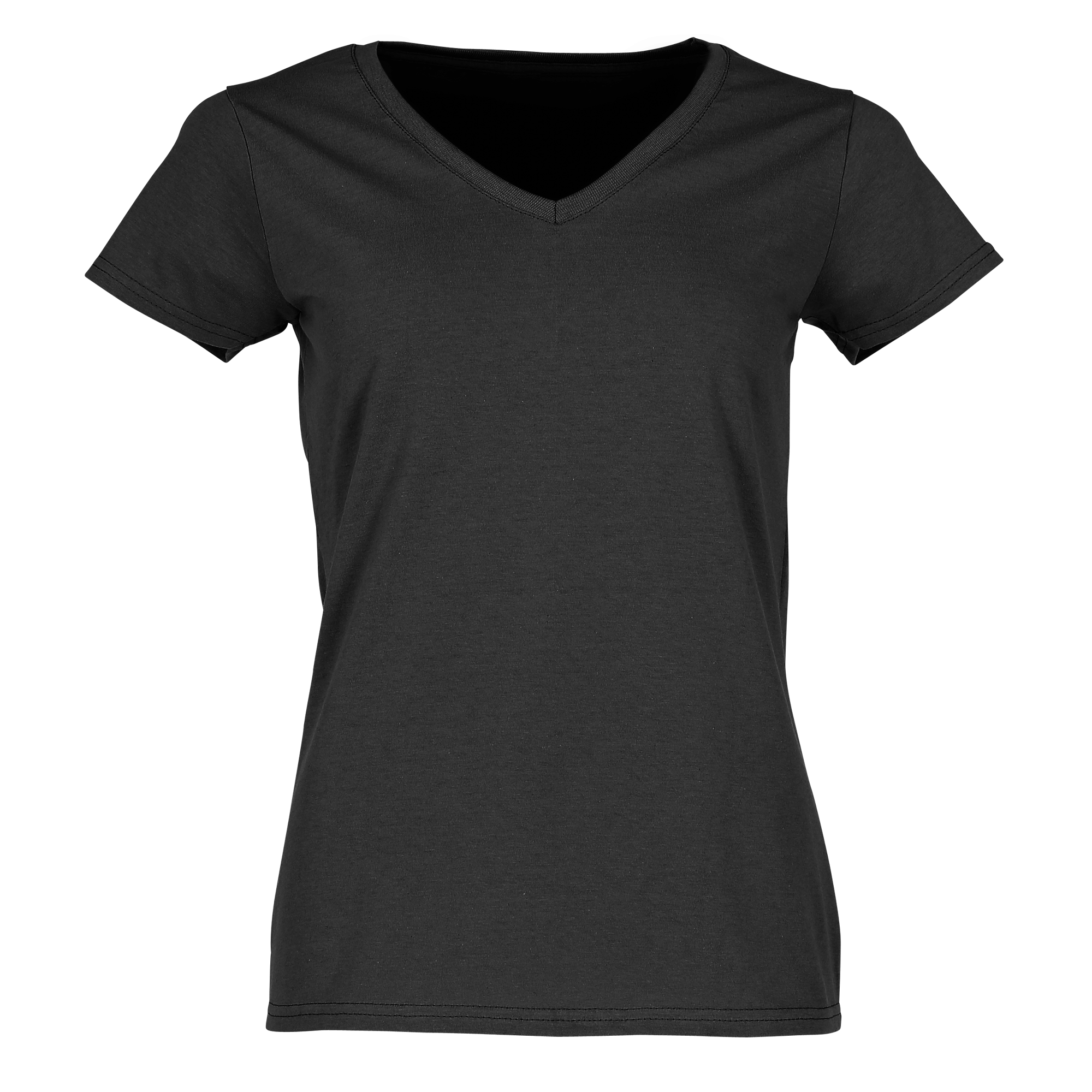 Fruit of the Loom Damen Valueweight V-Neck T-Shirt in Schwarz