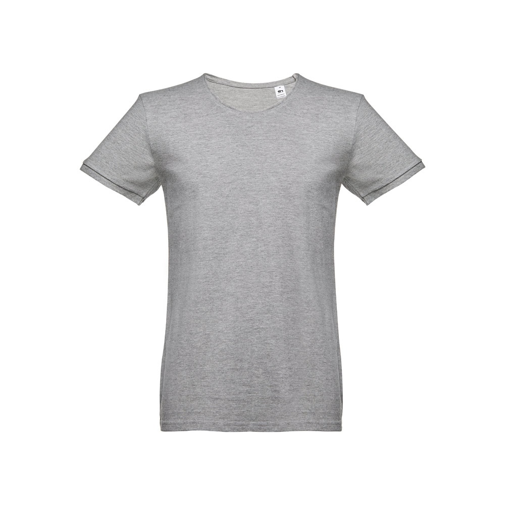 Kurzärmeliges Herren-T-Shirt aus gekämmter Baumwolle | THC San Marino – Hellgrau melliert