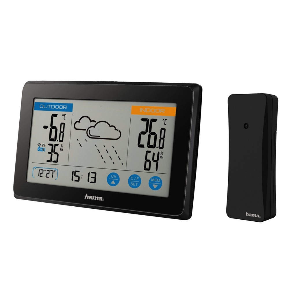 Wetterstation Hama Touch in Schwarz