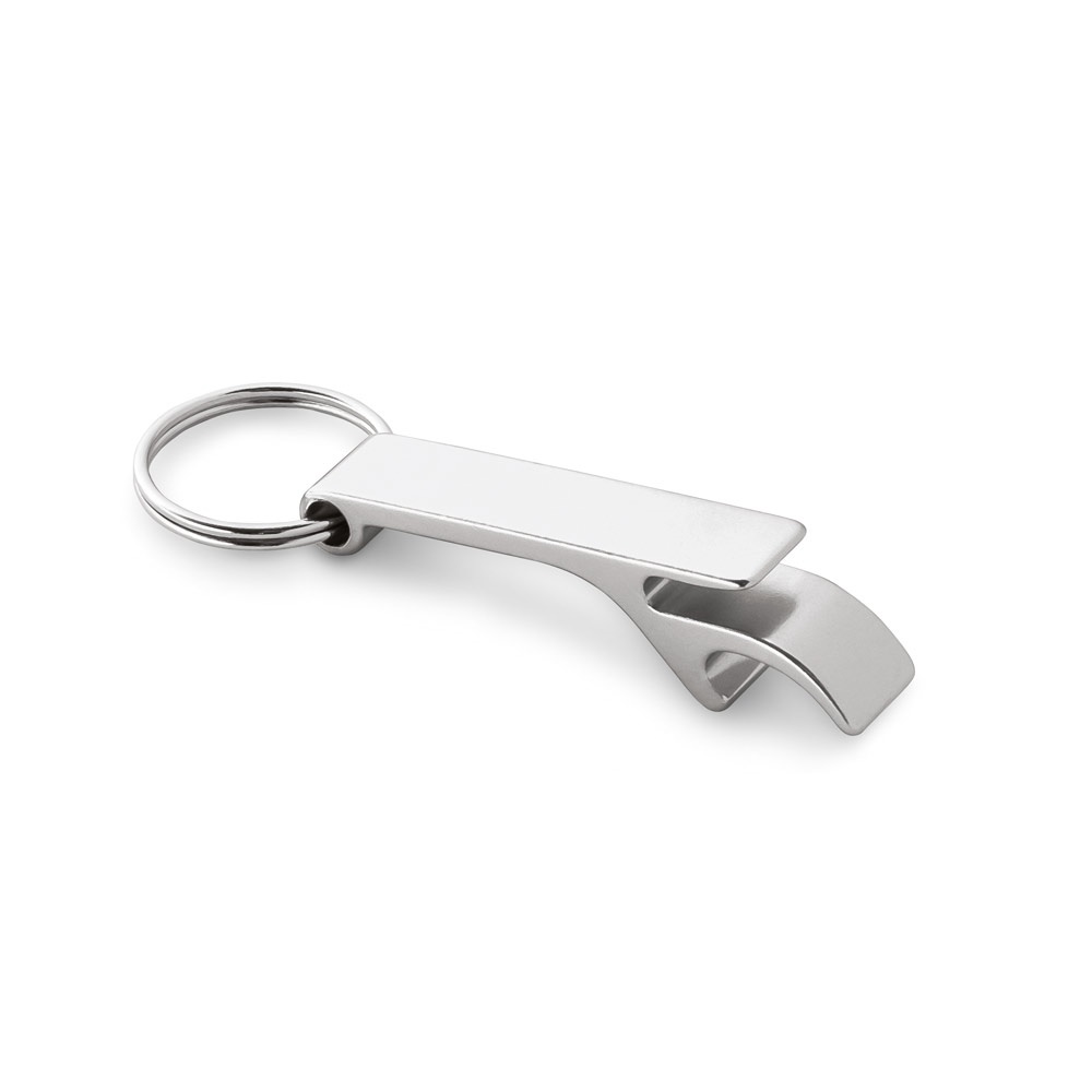Schlüsselanhänger aus Aluminium mit Flaschenöffner | Baitt – Silber