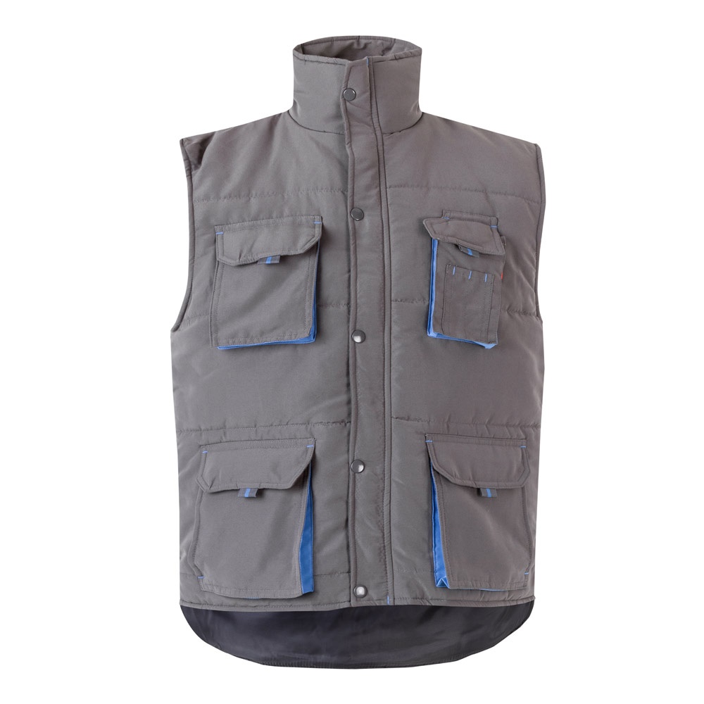 Steppweste, zweifarbig, mit mehreren Taschen (120g/m²), aus Polyester (100%) | VL Nergal – Grau/Hellblau