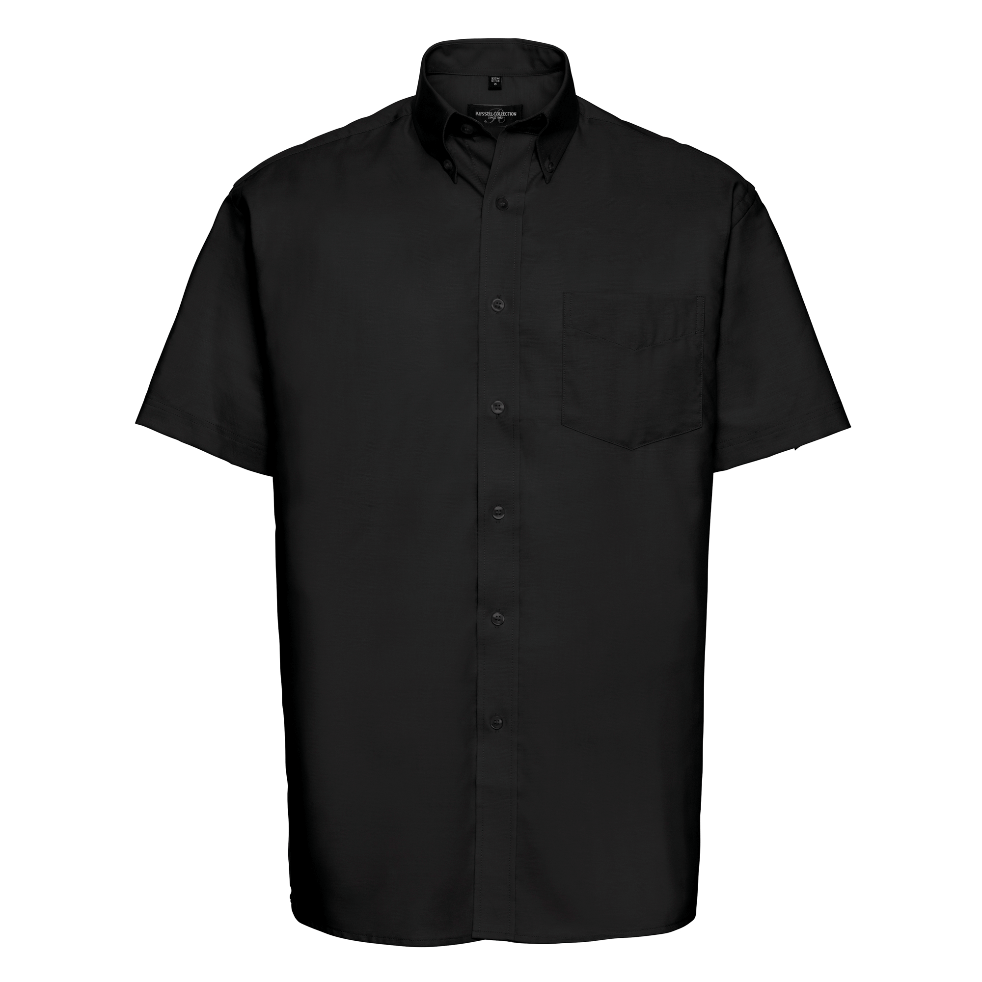 Russell Klassisches Oxford Hemd – Kurzarm in Schwarz