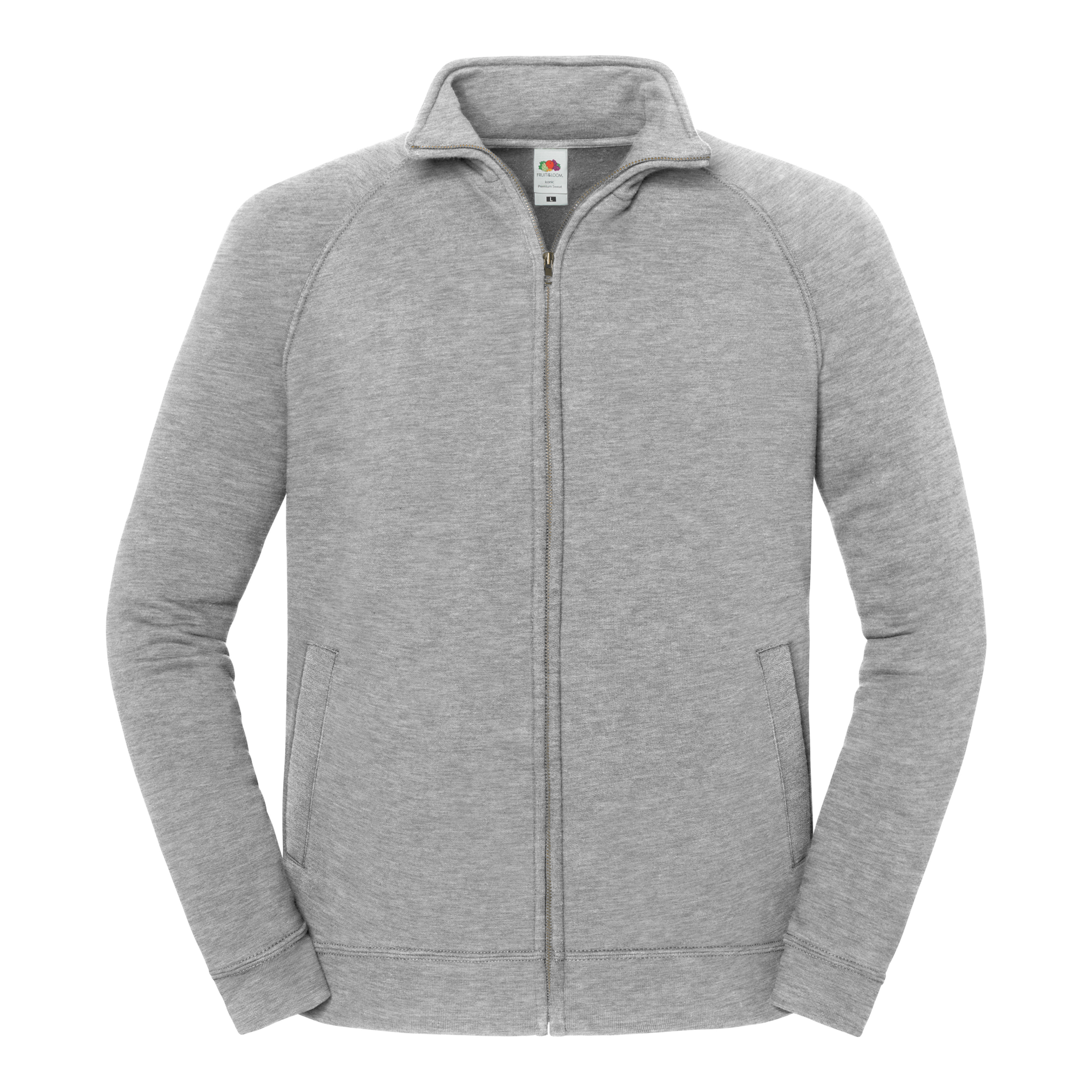 Fruit of the Loom Iconic Premium Sweatjacke in Athletic Heather