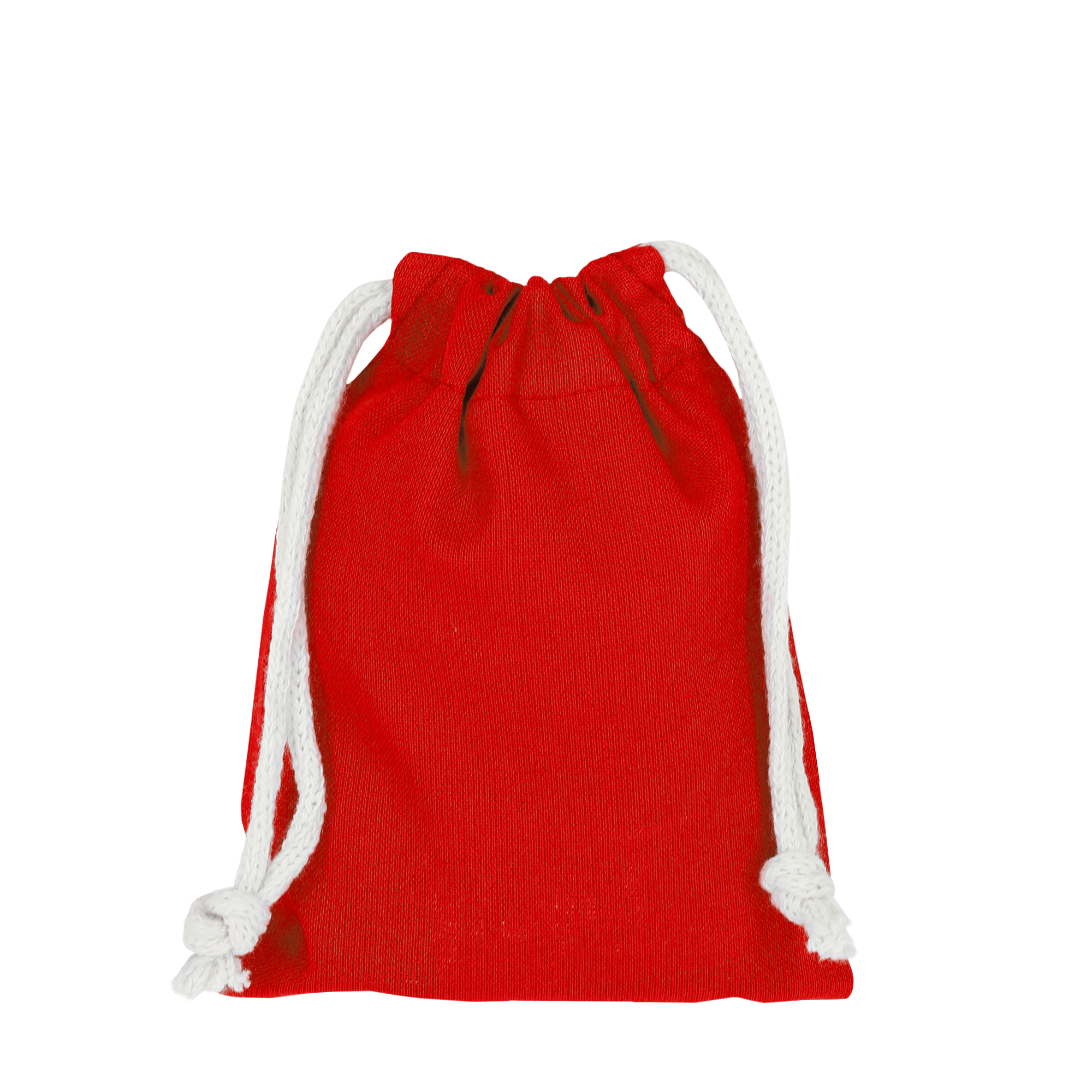 Zuziehbeutel aus Baumwolle, 10 x 14 cm in Rot
