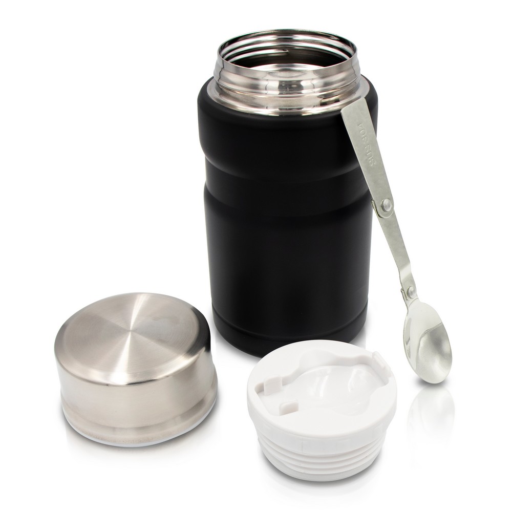 Air Gifts Thermobehälter 650 ml, Klapplöffel | Jonathan in Schwarz, Ansicht 4