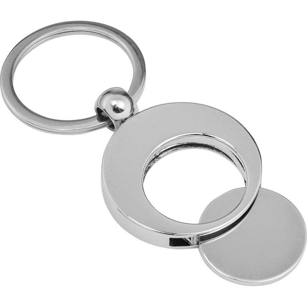 Schlüsselanhänger, Einkaufswagenchip in Silber, Ansicht 5