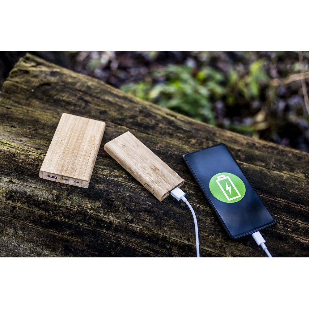 B'RIGHT Bambus-Powerbank 5000 mAh | Posey in Holz, Ansicht 4