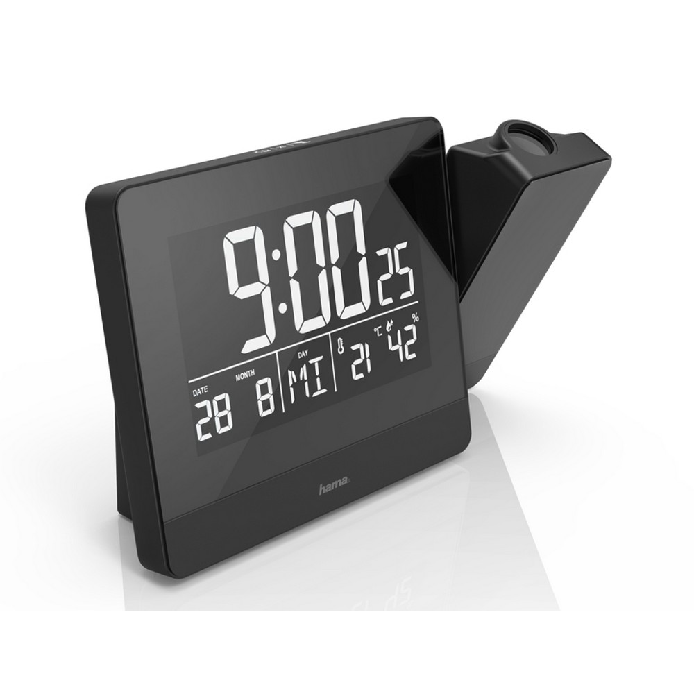 Uhr und Wecker mit Projektor Hama Plus Charge in Schwarz