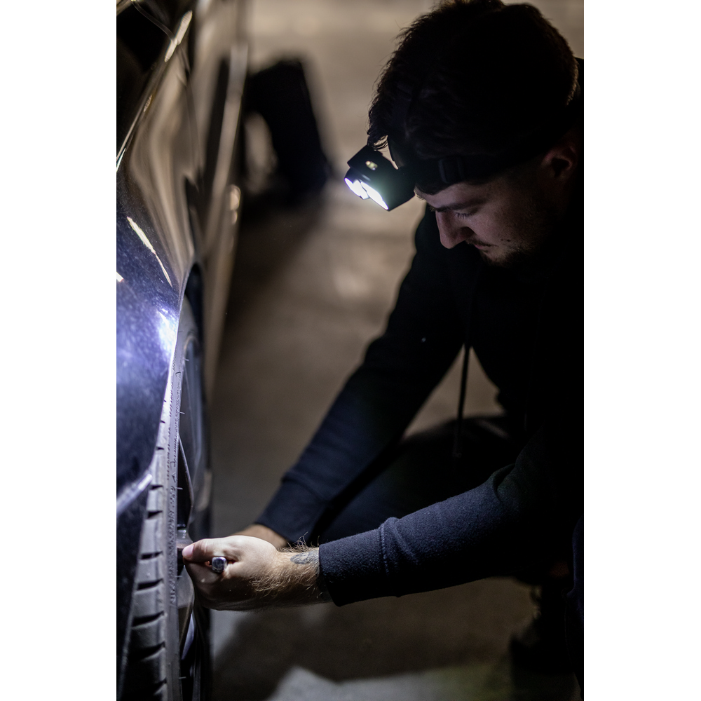 Stirnlampe mit LED und COB-Licht | Chad in Schwarz, Ansicht 2