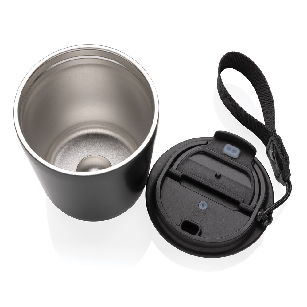 Cuppa Vakuumbecher aus RCS-Stahl mit Umhängeband in Schwarz, Ansicht 6