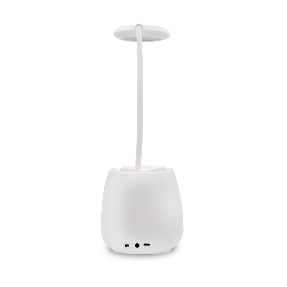 Schreibtischlampe, Wireless Lautsprecher 3W, Telefonständer, Halterung für Schreibutensilien | Asar in Weiß, Ansicht 10