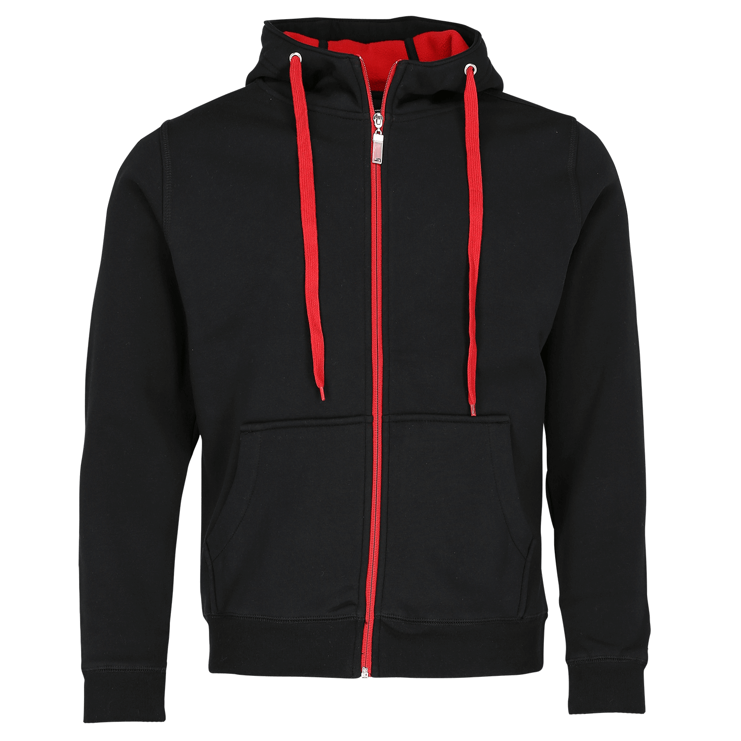 Doubleface Kapuzenjacke in Schwarz/Rot