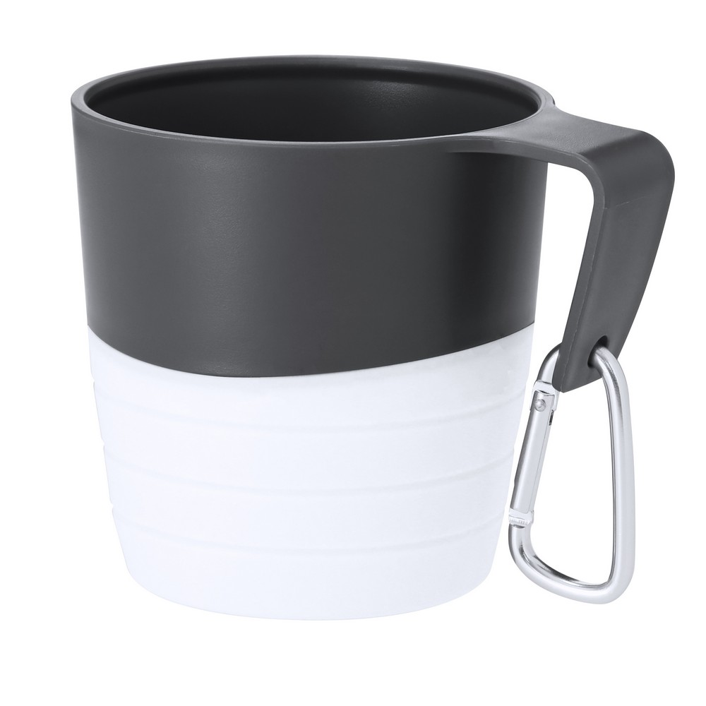 Faltbarer Reisebecher 340 ml mit Karabiner in Weiß